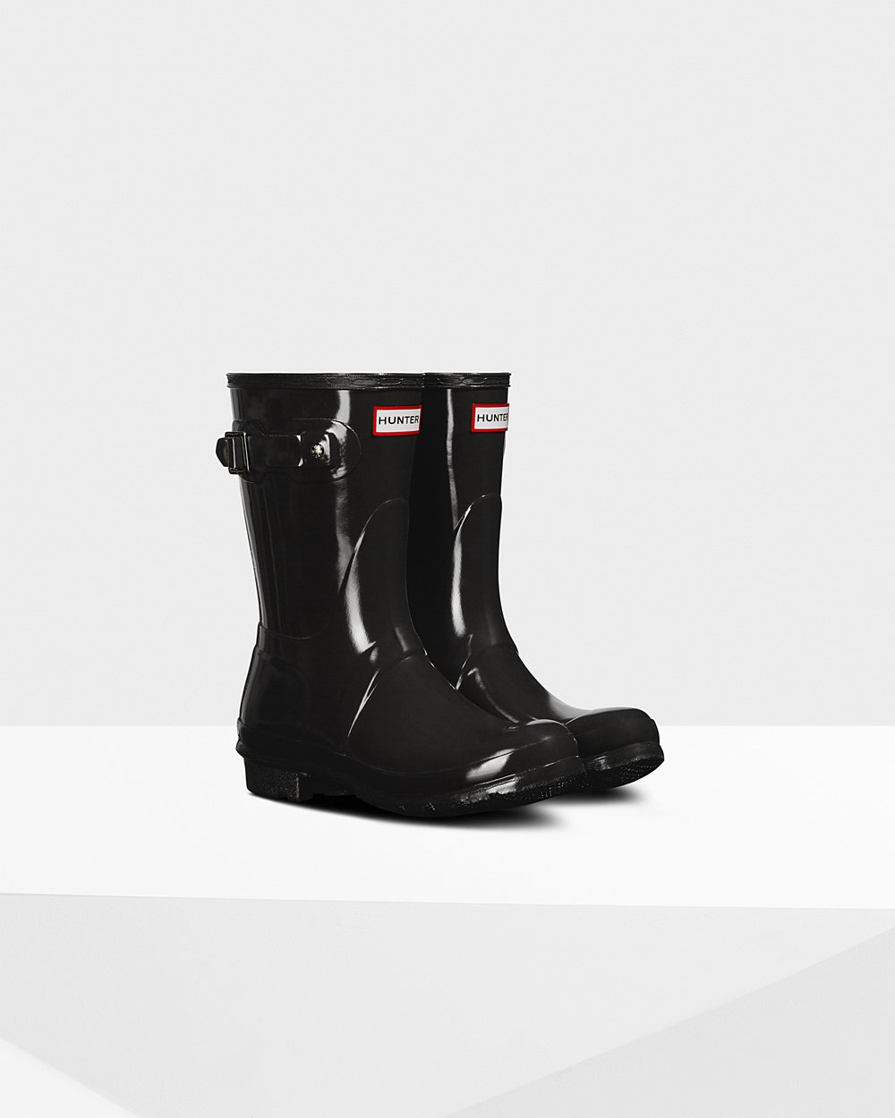 Galochas Curtas Hunter Feminina Pretas - Original Gloss - 93TKOENSQ